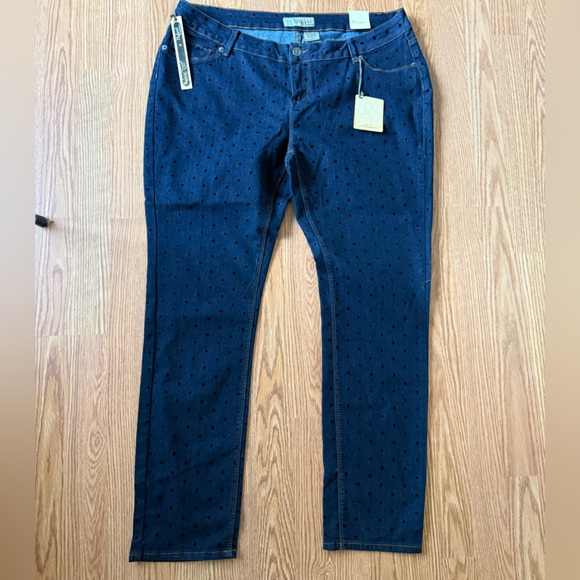 HYBRID FLOCKED HOLIDAY JEANS NWT - Picture 2 of 12